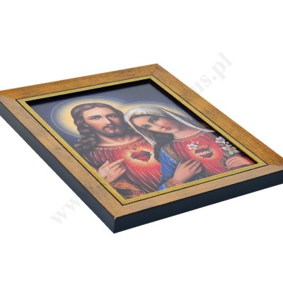 SERCE PANA JEZUSA I MATKI BOŻEJ - obraz 22.5 x 28.5 cm - 30242
