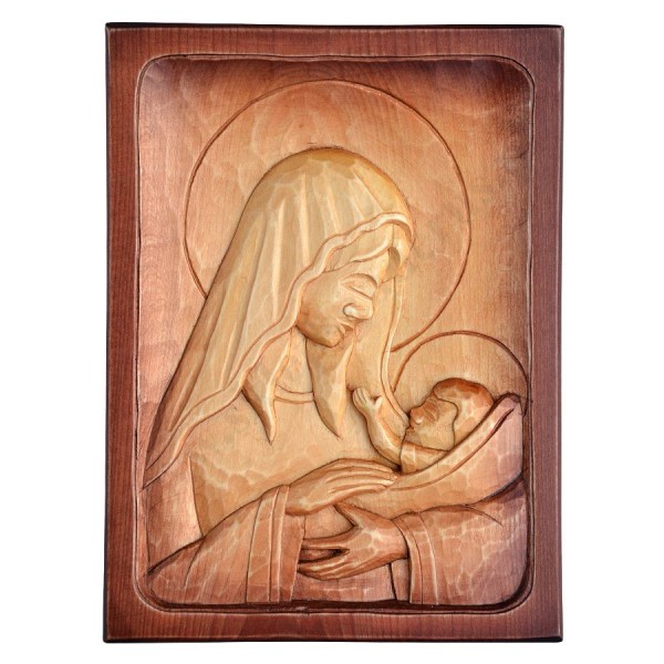 MATKA BOŻA Z DZIECIĄTKIEM - płaskorzeźba 22.5 x 30.2 cm - 56216