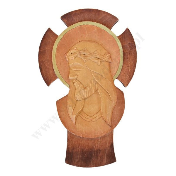KRZYŻ DREWNIANY KORONA CIERNIOWA - wys. 35 cm - 56055