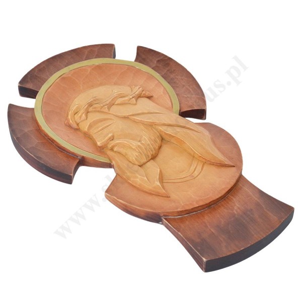KRZYŻ DREWNIANY KORONA CIERNIOWA - wys. 35 cm - 56055