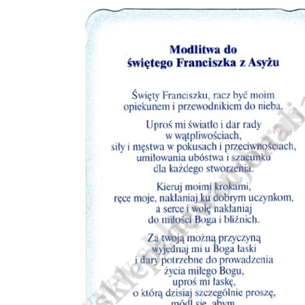 ŚWIĘTY FRANCISZEK - obrazek 9 x 14.8 cm - paczka 100 szt. - 5313