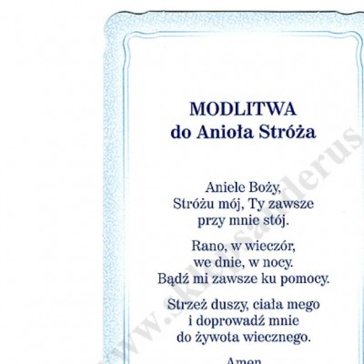 ANIOŁ STRÓŻ - obrazek 9 x 14.8 cm - paczka 100 szt. - 60693