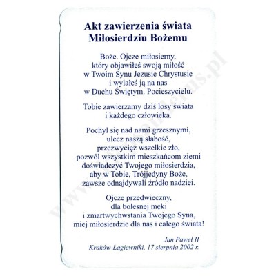 ŚW. JAN PAWEŁ II - obrazek 6.5 x 10.5 cm - paczka 100 szt. - 81110