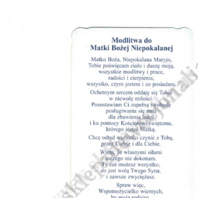 MATKA BOŻA NIEPOKALANA - obrazek 6.5 x 11 cm - paczka 100 szt. - 87930