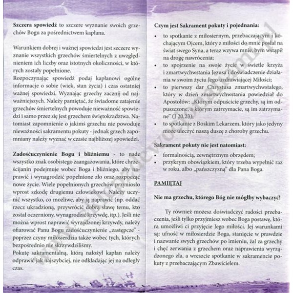 PRZYGOTOWANIE DO SAKRAMENTU POJEDNIANIA DLA DOROSŁYCH