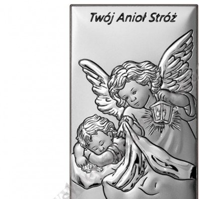 ANIOŁ STRÓŻ - OBRAZEK SREBRNY - 6753/2X