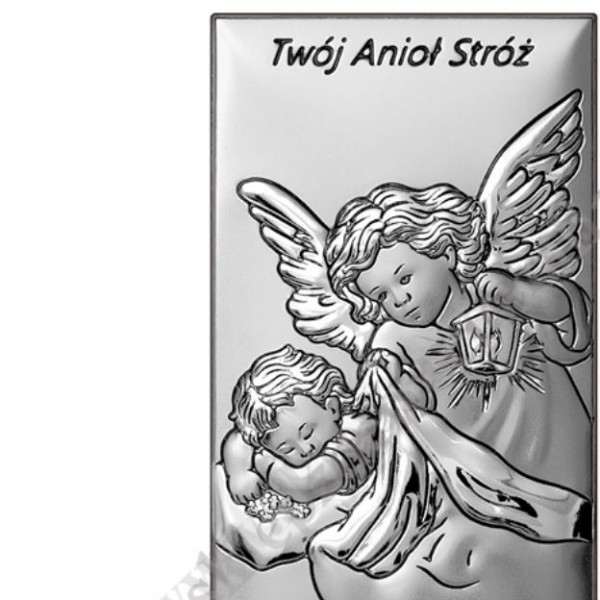 ANIOŁ STRÓŻ - OBRAZEK SREBRNY - 6753/2X