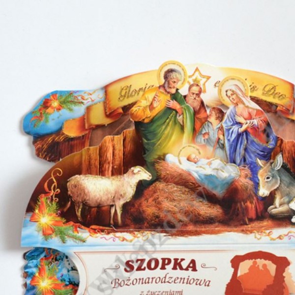 SZOPKA PRZESTRZENNA Z ŻYCZENIAMI I KOPERTĄ - mix wzorów - 2993
