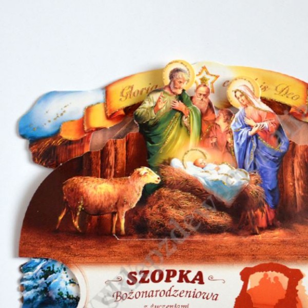 SZOPKA PRZESTRZENNA Z ŻYCZENIAMI I KOPERTĄ - mix wzorów - 2993