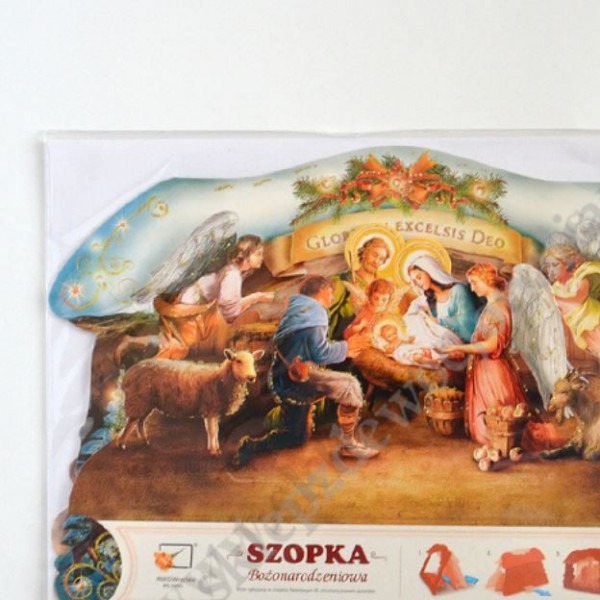 SZOPKA TRÓJWYMIAROWA Z ŻYCZENIAMI I KOPERTĄ - mix wzorów - 73331