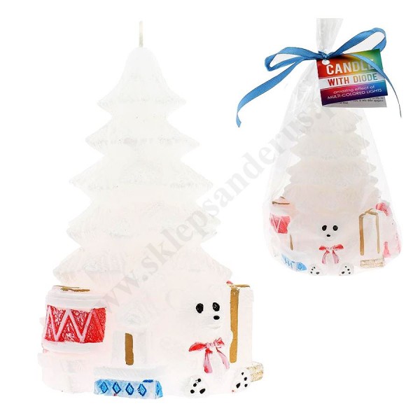 ŚWIECA CHOINKA Z DIODĄ - wys. 15 cm - 30340