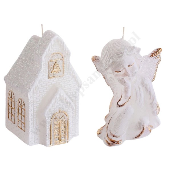 ŚWIECA ŚWIĄTECZNA - wys. 8 cm - mix wzorów - 83949