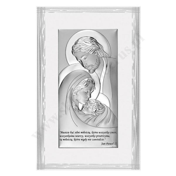 ŚWIĘTA RODZINA - OBRAZEK SREBRNY 16 x 25 cm - 6380SW/2XFB
