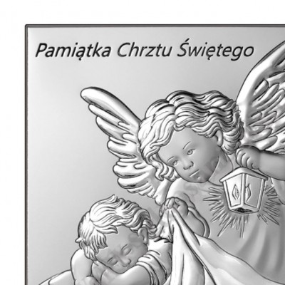 ANIOŁ STRÓŻ - OBRAZEK SREBRNY - 6733/2