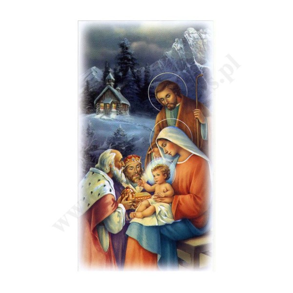 OBRAZEK KOLĘDOWY - format 7 x 13 cm - bez tekstu - paczka 100 szt. - 87923