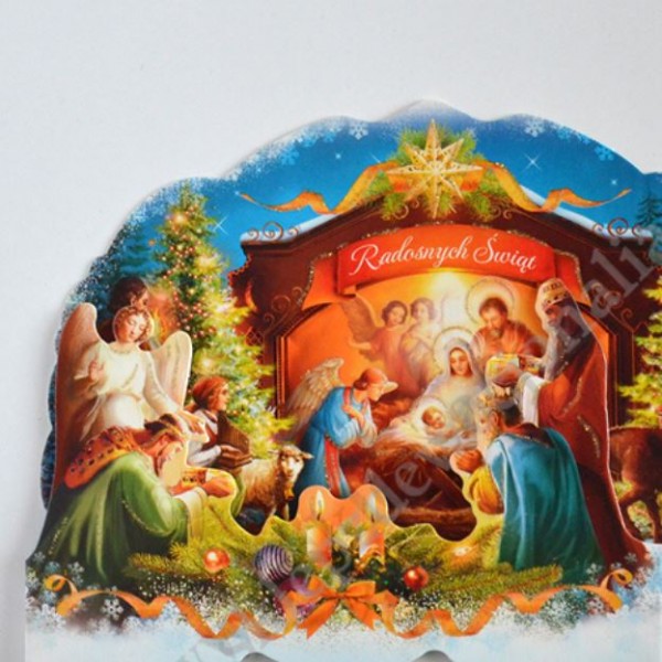 SZOPKA TRÓJWYMIAROWA Z ŻYCZENIAMI I KOPERTĄ - mix wzorów - B6SZ