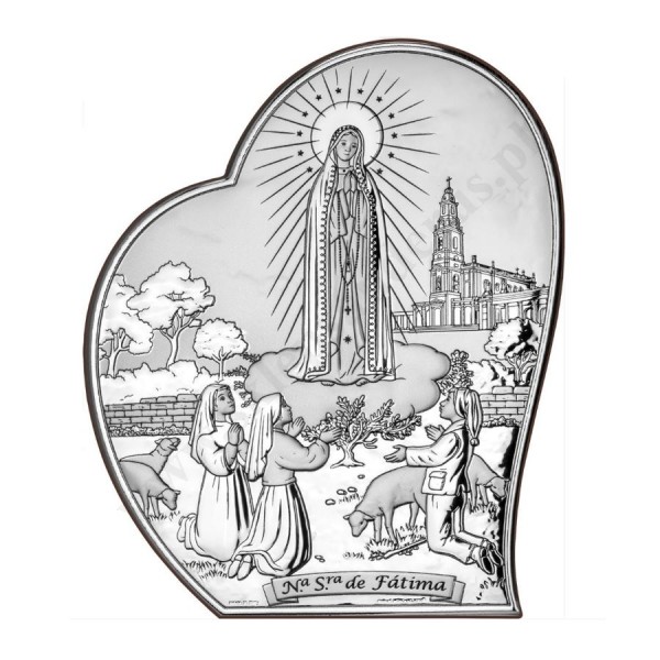 MATKA BOŻA FATIMSKA - OBRAZEK SREBRNY 13 x 15 cm - SA0002/2