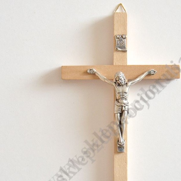 KRZYŻ DREWNIANY - wys.16 cm - 6757A