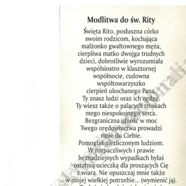 ŚWIĘTA RITA - obrazek 7 x 13 cm - paczka 100 szt - 88833