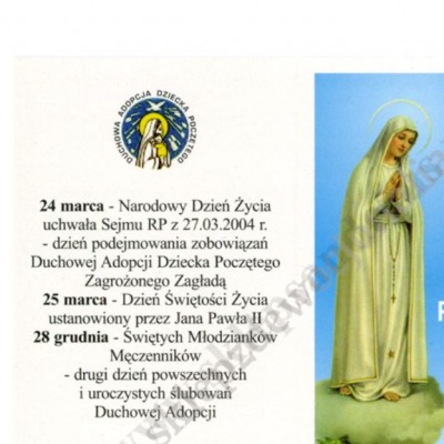 DUCHOWA ADOPCJA DZIECKA POCZĘTEGO - składanka - 0364