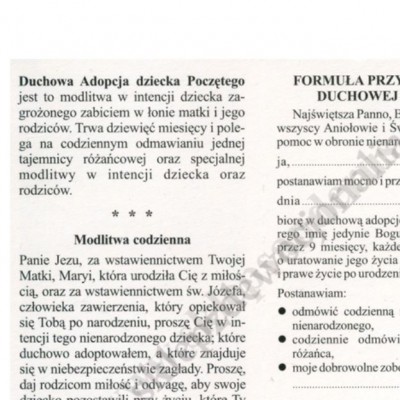 DUCHOWA ADOPCJA DZIECKA POCZĘTEGO - składanka - 0364