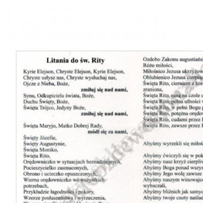 LITANIA DO ŚW.RITY
