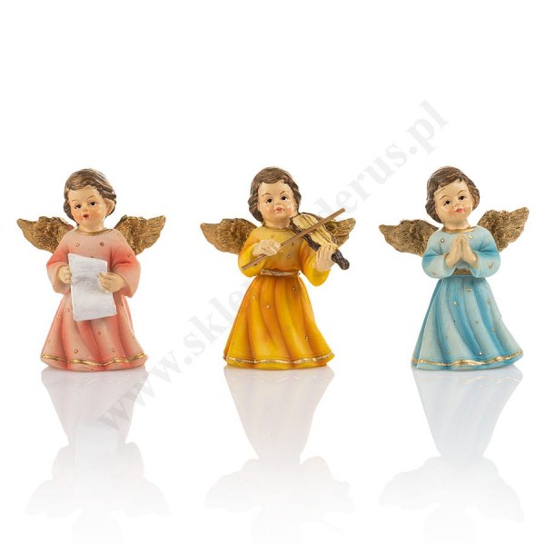 ANIOŁKI Z INSTRUMENTAMI - wys. 7 cm - mix wzorów - 83228