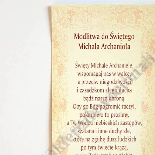 ŚW. MICHAŁ ARCHANIOŁ - obrazek 7 x 13 cm - paczka 100 szt. - 87822