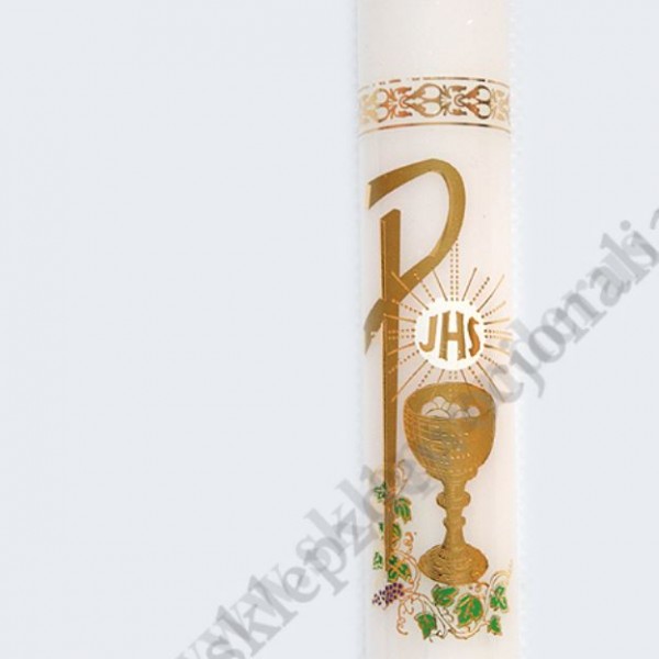 ŚWIECA KOMUNIJNA RĘCZNIE ZDOBIONA - 8653