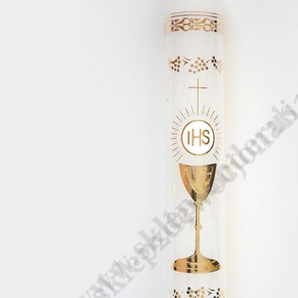 ŚWIECA KOMUNIJNA RĘCZNIE ZDOBIONA - 5637