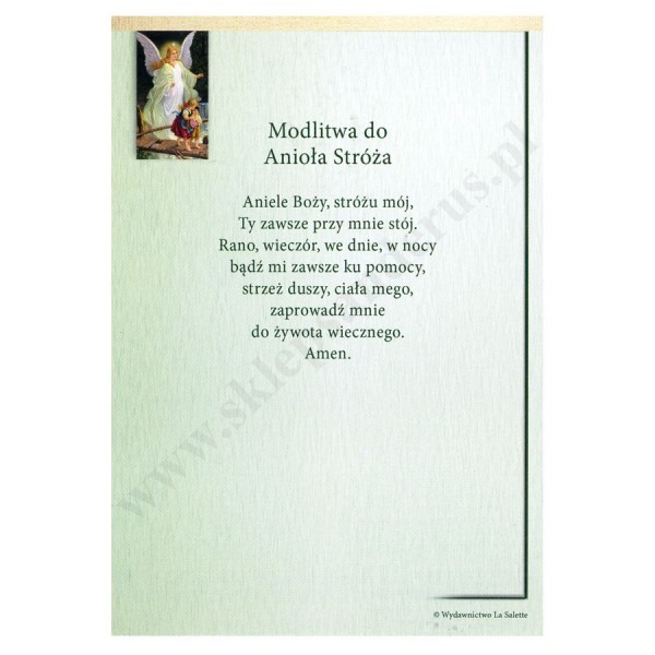 ANIOŁ STRÓŻ - pocztówka 10.5 x 15 cm - paczka 100 szt.- 65530