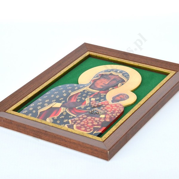 MATKA BOŻA CZĘSTOCHOWSKA - ceramika żywiczna w ramie 21.8 x 28.2 cm - 74783
