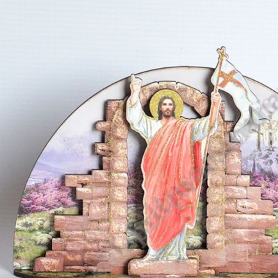 GROTA JEZUSA ZMARTWYCHWSTAŁEGO - statuetka 19 x 13 cm - 74744