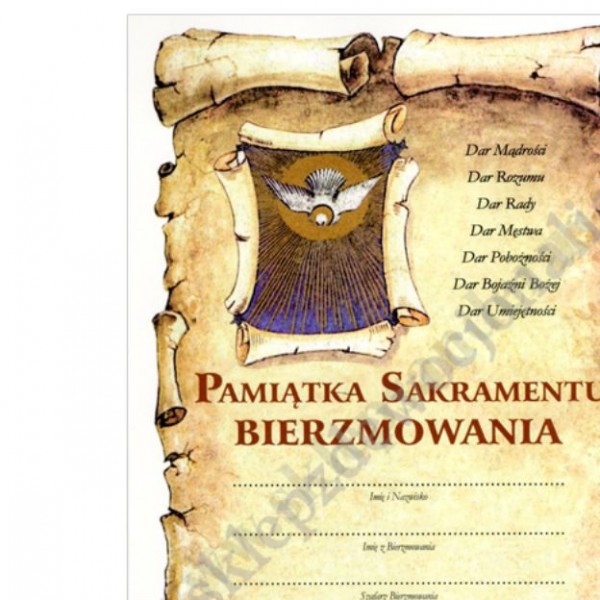 PAMIĄTKA SAKRAMENTU BIERZMOWANIA 14.8 x 21 cm - 3430