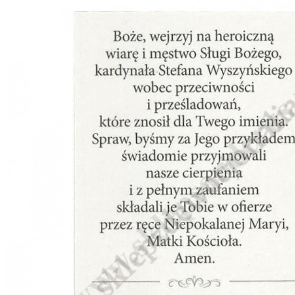 KARD. STEFAN WYSZYŃSKI - OBRAZEK - 100 SZT - 88047