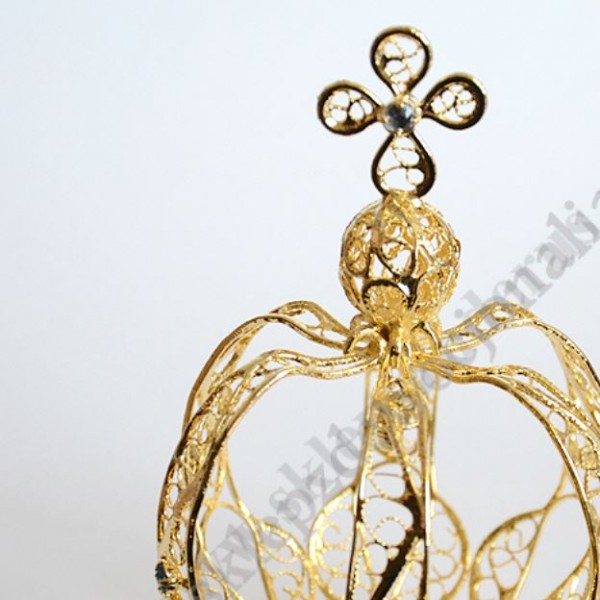 KORONA METALOWA POZŁACANA - wys.13.5 cm - 8884