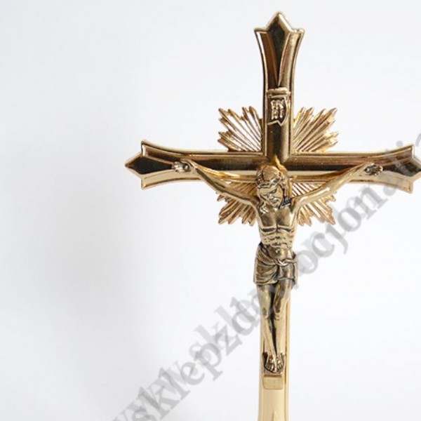 KRZYŻ MOSIĘŻNY STOJĄCY - wys. 21 cm - 68766
