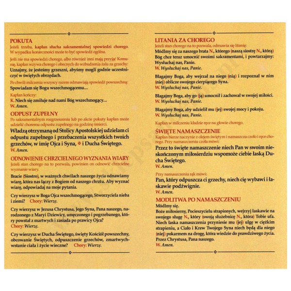 SAKRAMENT W NIEBEZPIECZEŃSTWIE ŚMIERCI - folder - format 11 x 19 cm - 63396