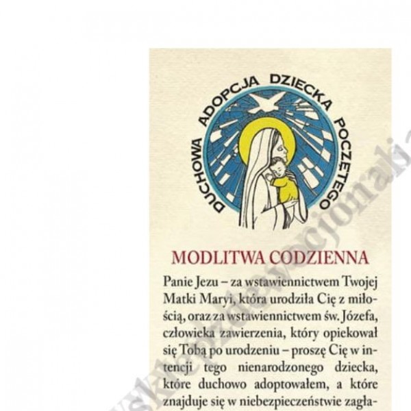 DUCHOWA ADOPCJA DZIECKA POCZĘTEGO - ZESTAW - 50819