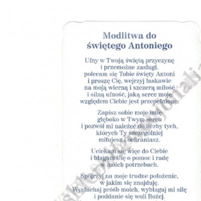 ŚWIĘTY ANTONI - obrazek 6.5 x 11 cm - paczka 100 szt. - 87916