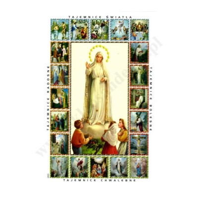 TAJEMNICE RÓŻAŃCA - obrazek 6.5 x 10 cm - paczka 100 szt. - 30042