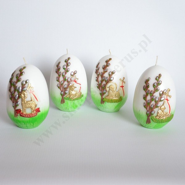 ŚWIECA PISANKA - wys. 12 cm - mix wzorów - 83839