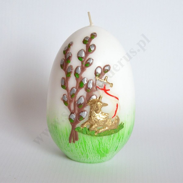 ŚWIECA PISANKA - wys. 12 cm - mix wzorów - 83839