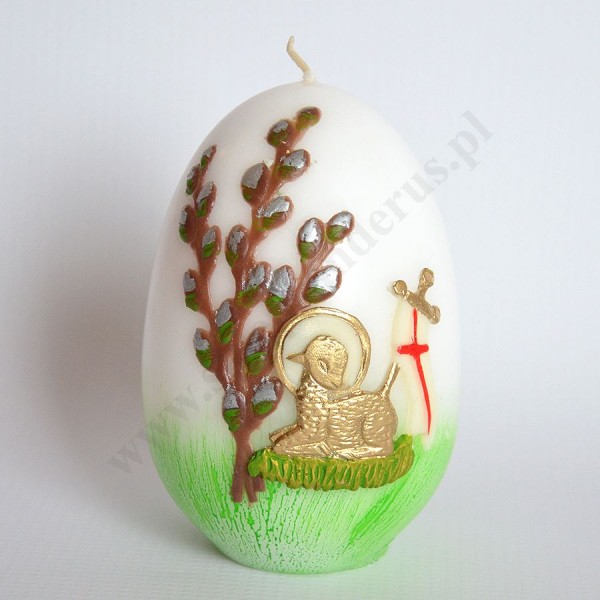 ŚWIECA PISANKA - wys. 12 cm - mix wzorów - 83839