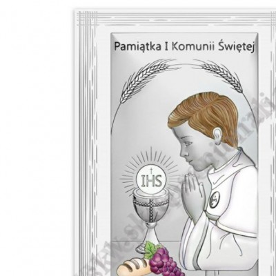 PAMIĄTKA I KOMUNII ŚWIĘTEJ - OBRAZEK SREBRNY - 6717W/2OCOL