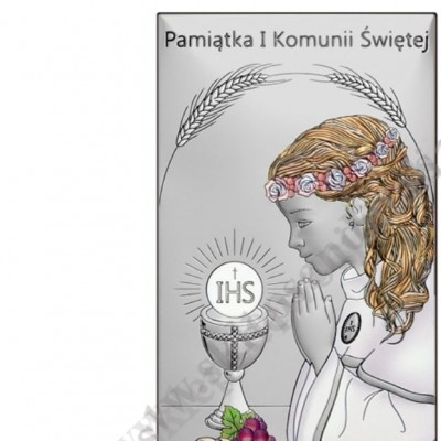 PAMIĄTKA I KOMUNII ŚWIĘTEJ - OBRAZEK SREBRNY - 6717/2ACOL