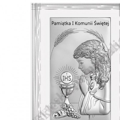 PAMIĄTKA I KOMUNII ŚWIĘTEJ - OBRAZEK SREBRNY - 6717W/2XA