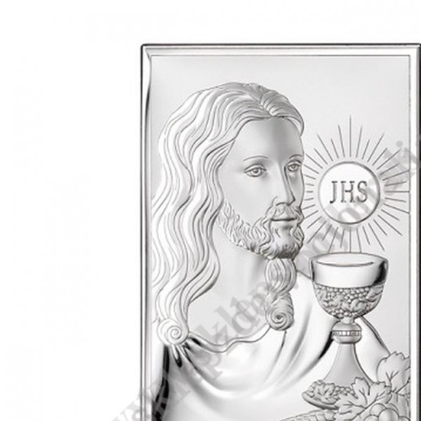 JEZUS EUCHARYSTYCZNY - OBRAZEK SREBRNY - 81287/3XL