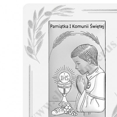 PAMIĄTKA I KOMUNII ŚWIĘTEJ - OBRAZEK SREBRNY - 6717OP/1O
