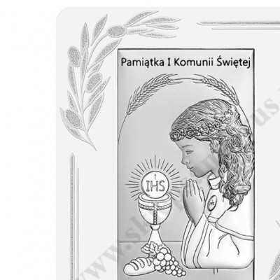 PAMIĄTKA I KOMUNII ŚWIĘTEJ - OBRAZEK SREBRNY - 6717OP/1A